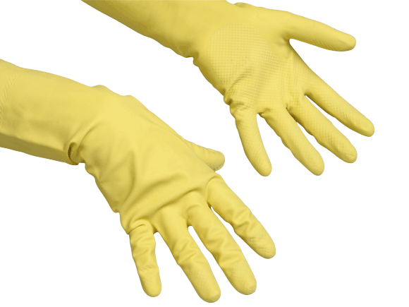 Перчатки латексные Контракт Vileda Professional, желтые (размер 7.5-8, M)