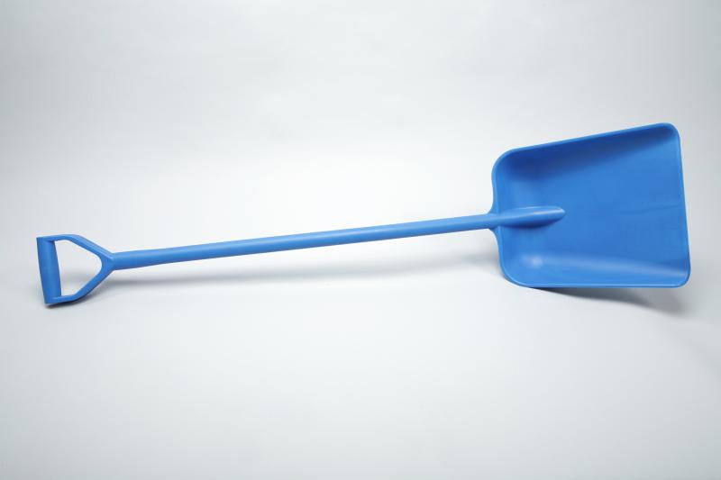Лопата литая с длинной ручкой, полипропилен - 330х380х1330 мм., синий
