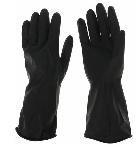 Перчатки хозяйственные черные,особопрочные, р-р M,пара