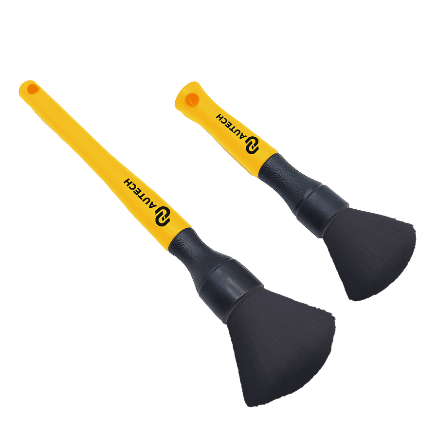 Кисточки желтые для ухода за салоном автомобиля, комплект 2 шт