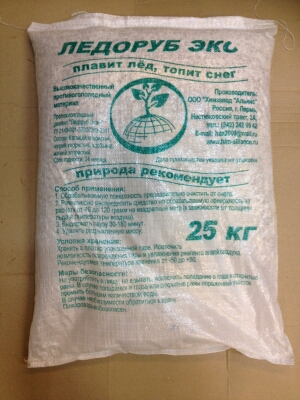 Противогололедный реагент "Ледоруб ЭКО", 25 кг, -23 С