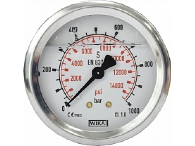 548631000 Манометр для АВД, 1000bar, 1/4внеш, нерж.сталь