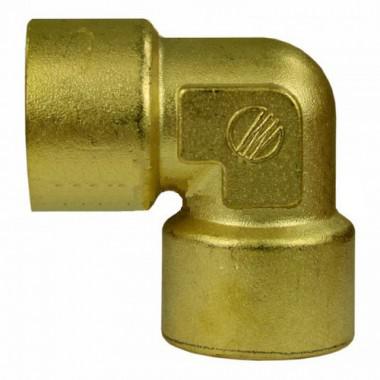 Переходник (угловой) 3/8 внут - 3/8 внут, 350bar, латунь