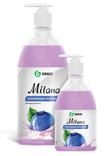 Жидкое крем-мыло MILANA "Черника в йогурте",1000 мл с дозатором Grass (Грасс)