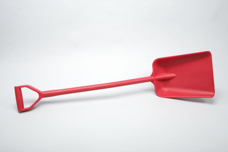 Лопата литая с длинной ручкой, полипропилен - 330х380х1330 мм., красный