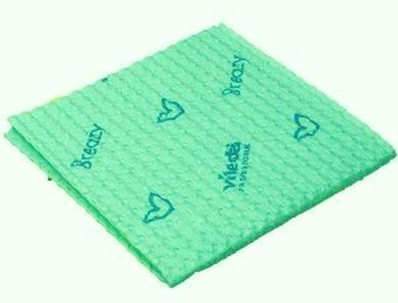 Салфетка Бризи Vileda Professional,вискоза, 36x35 см, зеленая