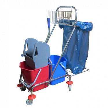 Тележка двухведерная с отжимом, 2х17л + аксессуары