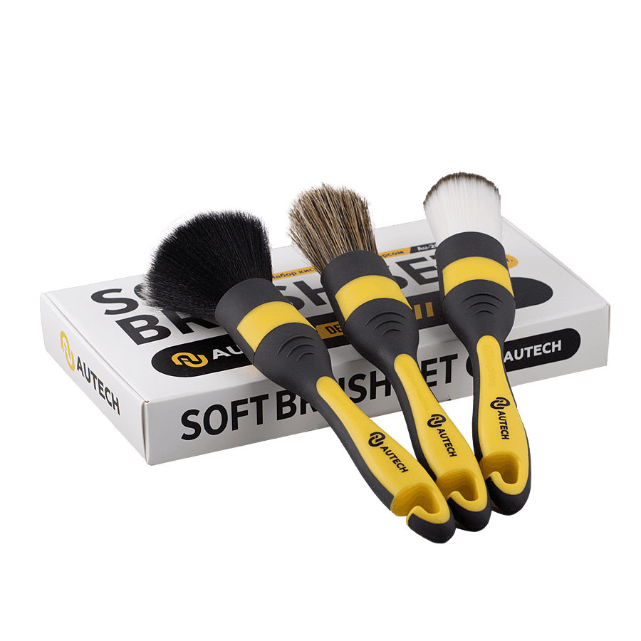 Кисточки с мягким ворсом для очистки салона авто Soft Brush Set, комплект 3 шт