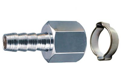 Переходник 1/4 внутр - елочка (6 мм; обжимное кольцо 6х11 мм)