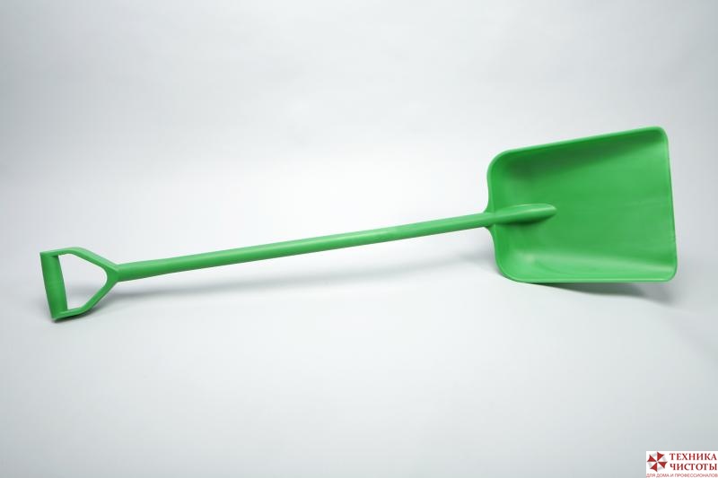Лопата литая с длинной ручкой, полипропилен - 330х380х1330 мм., зеленый 