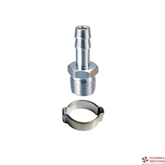 Переходник 1/4 внеш - елочка (10 мм; обжимное кольцо 10х15 мм)