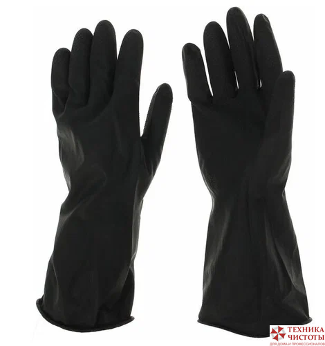 Перчатки хозяйственные черные,особопрочные, р-р M,пара