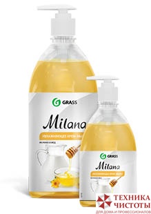Жидкое крем-мыло MILANA "Молоко и мед", 1000 мл с дозатором Grass (Грасс)