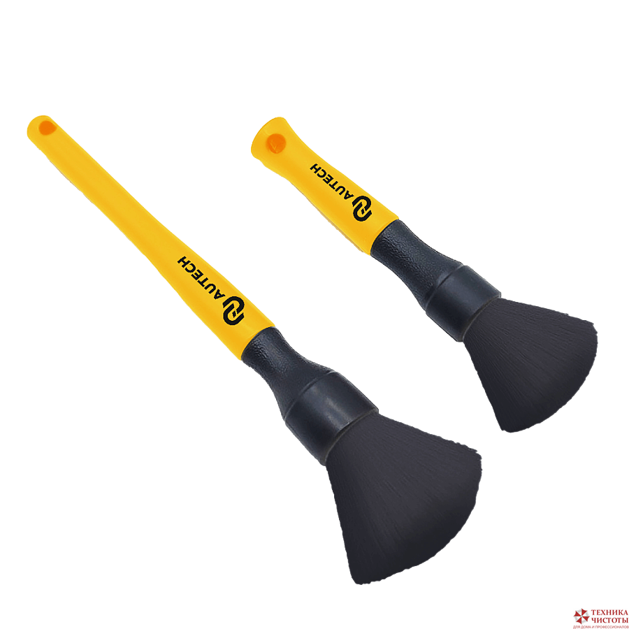 Кисточки желтые для ухода за салоном автомобиля, комплект 2 шт