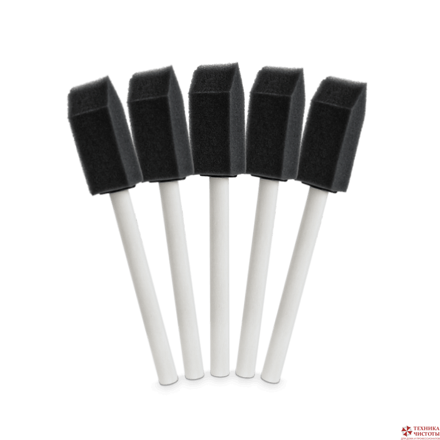 Губка- шпатель на деревянной ручке, комплект 5 шт.