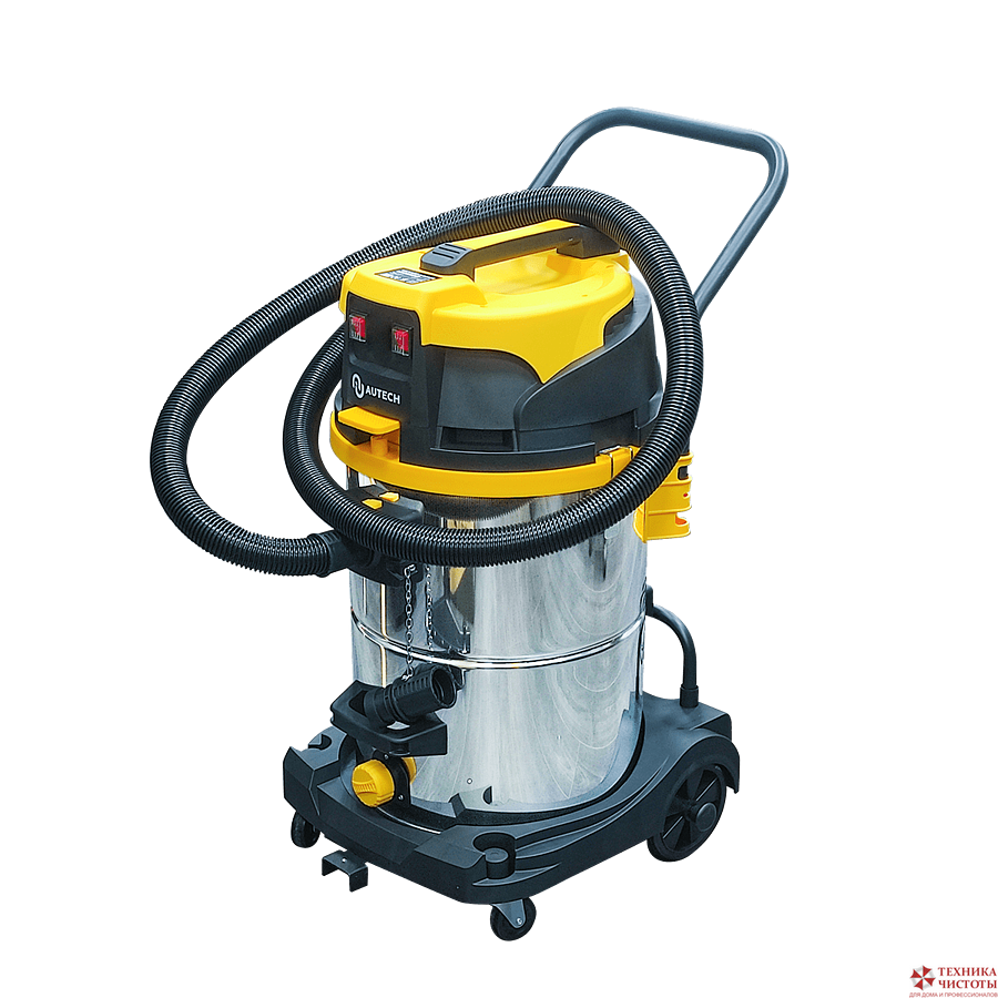 Пылеводосос AUTECH двухтурбинный для влажной и сухой уборки 60л, 2400Вт