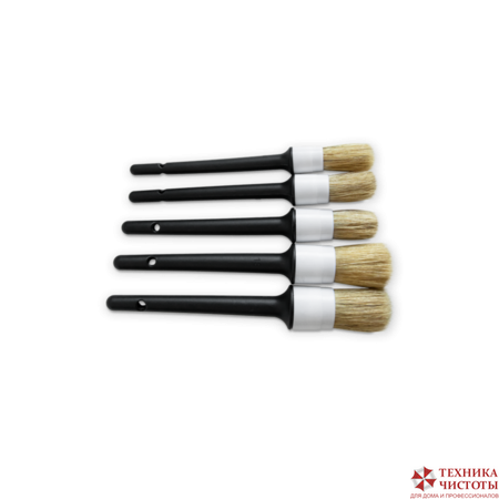 Кисточки из натурального волоса кабана, комплект 5шт ( размер 12, 14, 16, 18, 20)