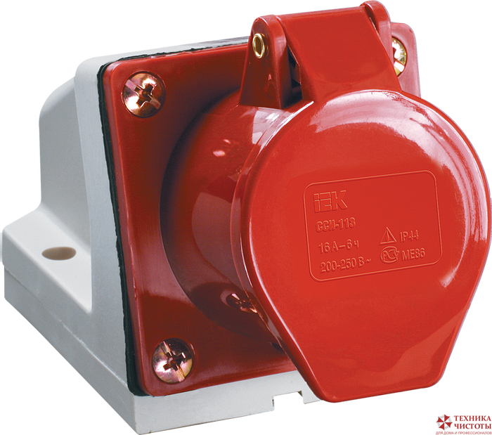 Розетка для монтажа на поверхность 32А,3Р+Е,IP44 ССИ-124