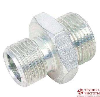 Переходник 1/2 внеш - 3/8 внеш,500 бар, оцинк.сталь