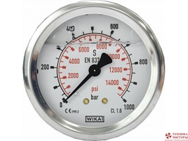 548631000 Манометр для АВД, 1000bar, 1/4внеш, нерж.сталь