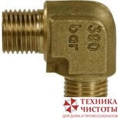 Переходник (угловой) 3/8 внеш-3/8 внеш, 350bar, латунь