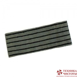 Euromop Моп плоский из микрофибры с черной абразивной вставкой 50х17 см с ушками