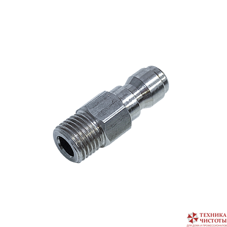 Ниппель-коннектор 350 бар, вход 1/4 штуцер, нерж сталь