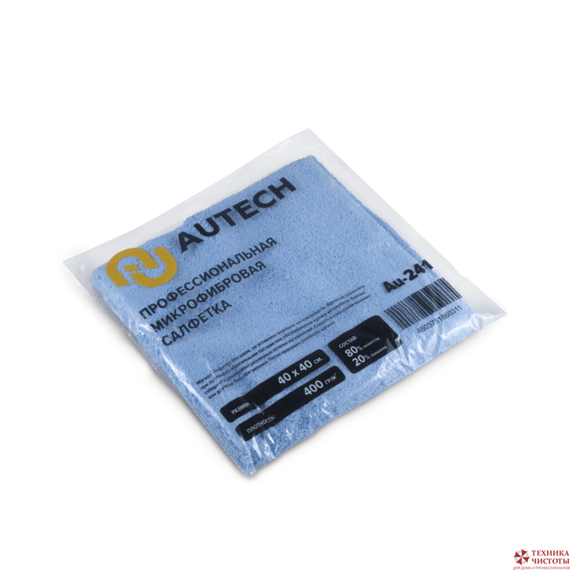 Салфетка из микрофибры PROFI MICROFASERTUCH BLAU, 40х40см, голубая, 400гр/м2