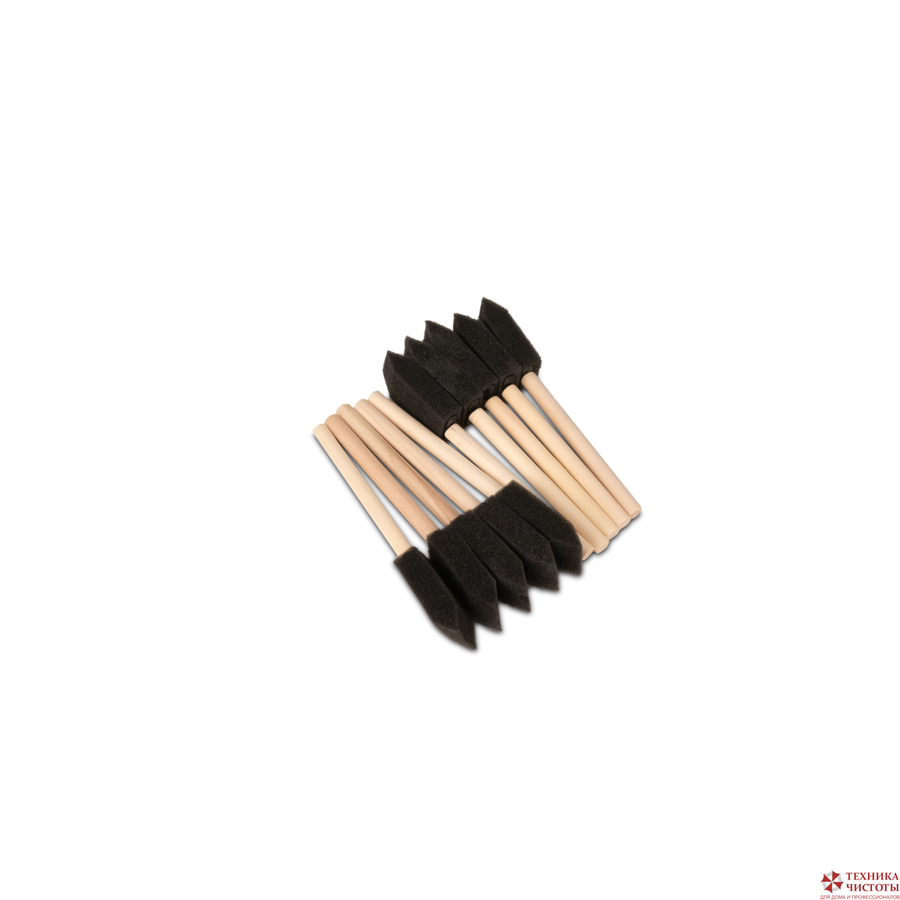 Губка- шпатель на деревянной ручке, комплект 10 шт