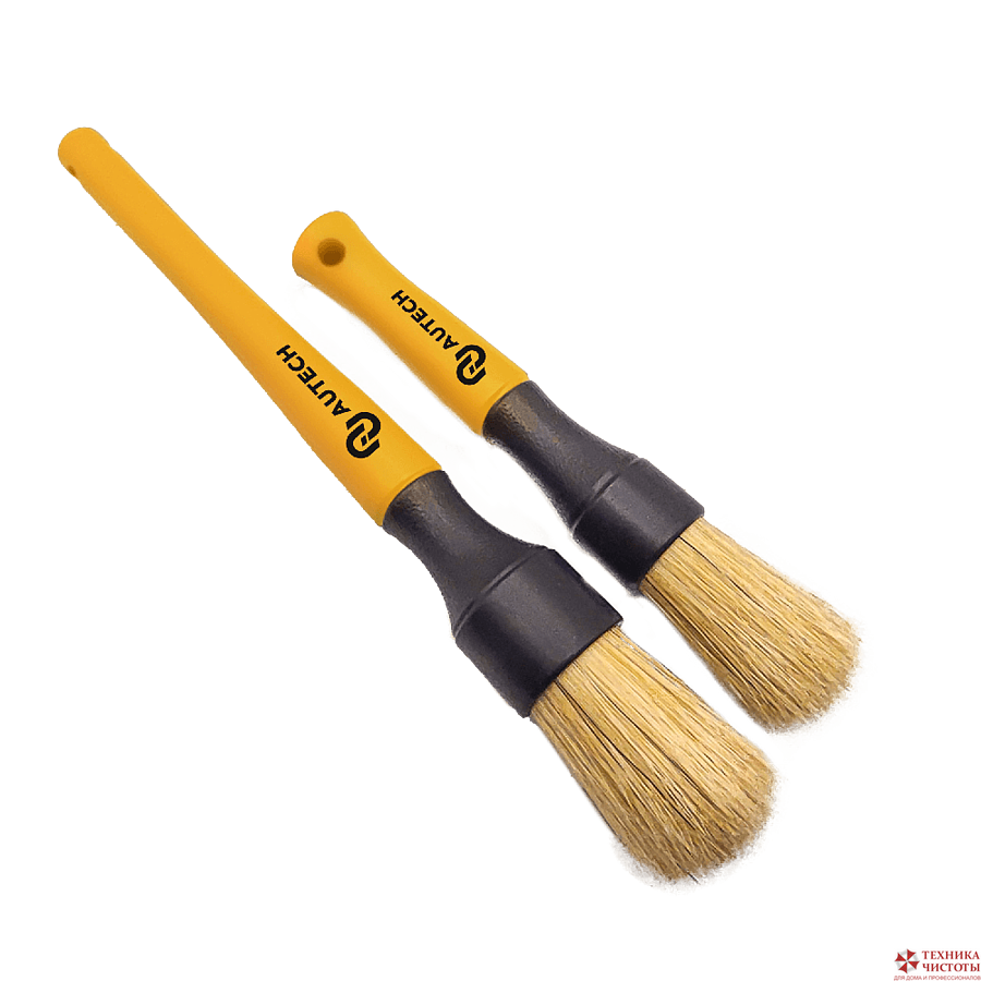 Кисточки из натурального ворса для ухода за салоном автомобиля, комплект 2 шт