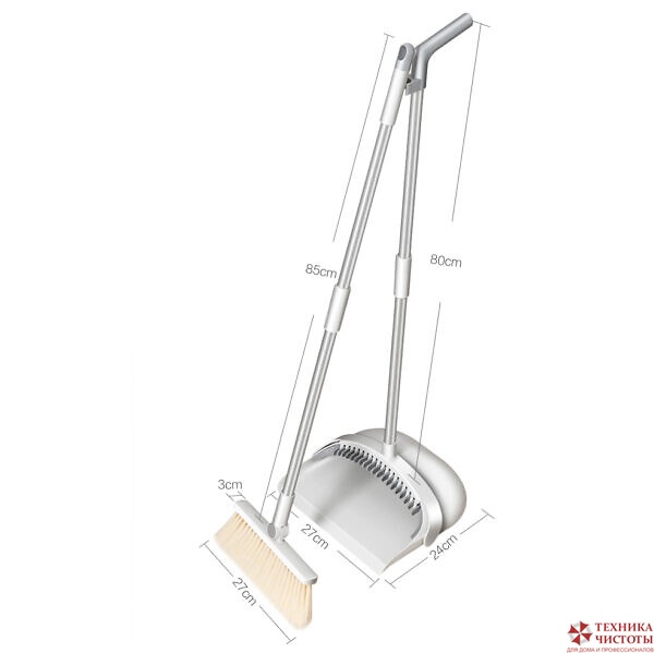 Совок с метлой ветрозащитный, серый