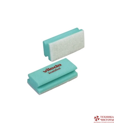 Губка Vileda Professional, минимальная жесткость, 150х70х45 мм, белый абразив, зеленый
