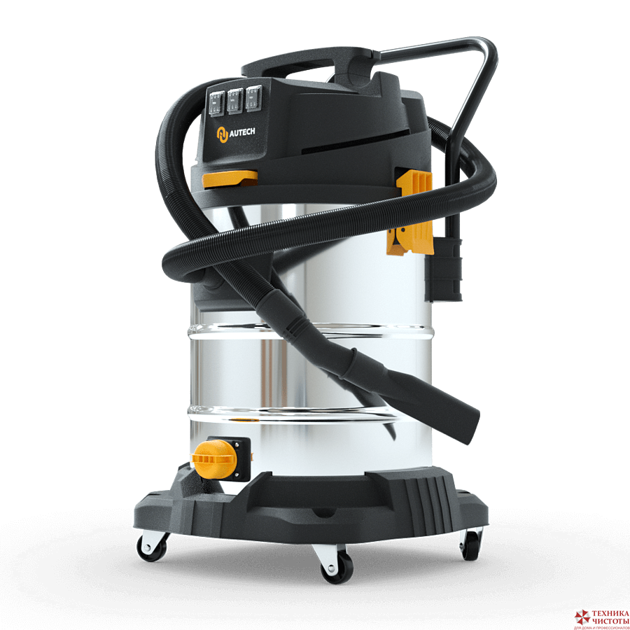 Пылеводосос AUTECH трехтурбинный,60 л,3000 Вт