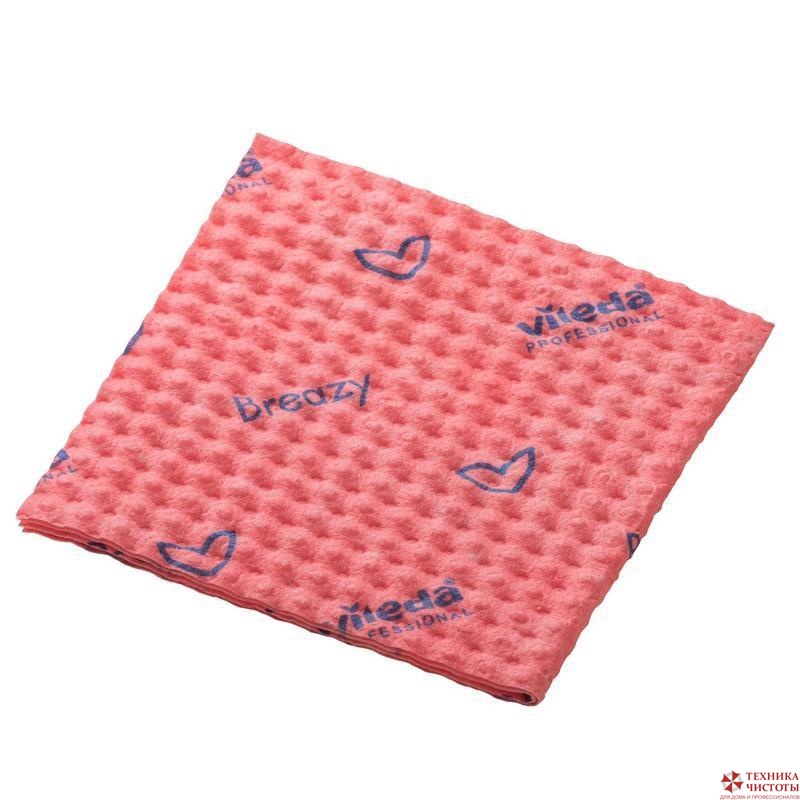 Салфетка Бризи Vileda Professional,вискоза, 36x35 см, красная