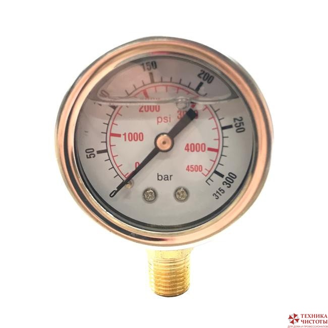 MO07002 Манометр 40мм, 1/8 внеш, вход вертикальный, 300бар