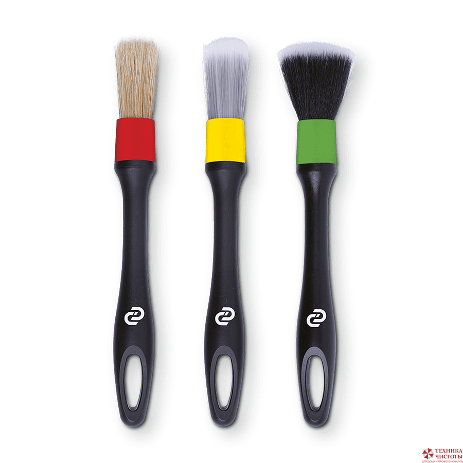 Кисточки для очистки салона авто Interior Brush Set, комплект 3 шт