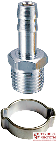 Переходник 1/4 внеш - елочка (8 мм; обжимное кольцо 8х13 мм)