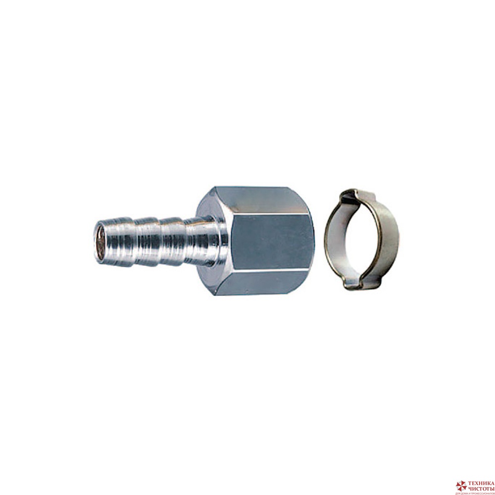 Переходник 1/4 внутр - елочка (10 мм; обжимное кольцо 10х15 мм)