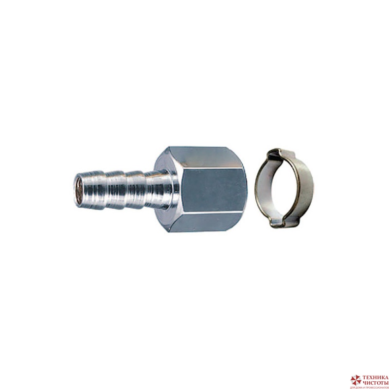 Переходник 1/4 внутр - елочка (10 мм; обжимное кольцо 10х15 мм)