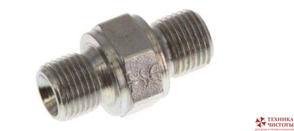 Переходник 3/8 внеш - 3/8 внеш, 500 бар,нерж. сталь