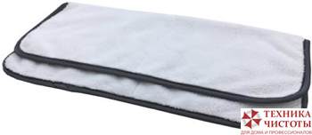 Салфетка из микрофибры TORNADO белая с черной окантовкой, 40х40см