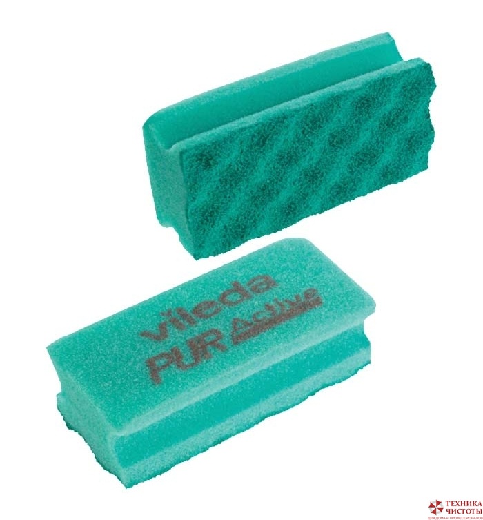 Губка Vileda Professional ПурАктив,140x63x45 мм,зеленая