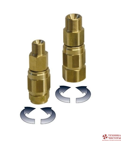 Поворотное соединение 3/8 внеш-3/8 внутр,350 бар, латунь