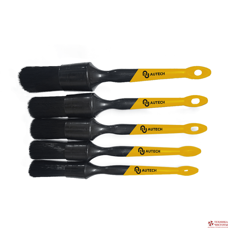 Кисточки с искусственным ворсом, комплект 5 шт. Размер 10,12,14,16,18 