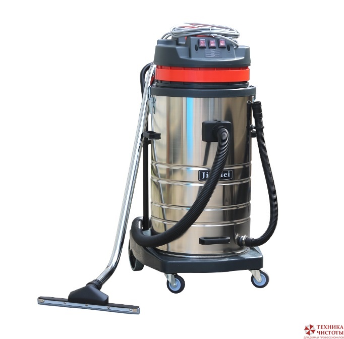 Пылеводосос трехтурбинный для влажной и сухой уборки 80л, мощность 3000Вт