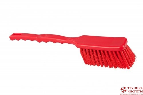 Щётка широкая с длинной ручкой – жёсткая 410х55 мм,  красный