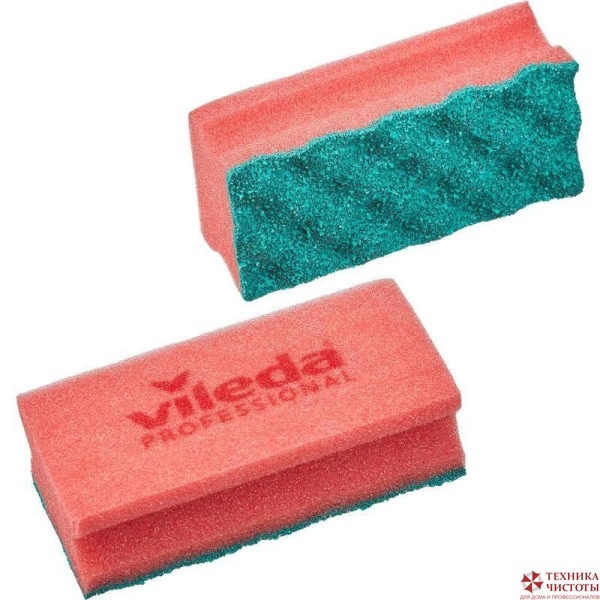 Губка Vileda Professional ПурАктив,140x63x45 мм,красная